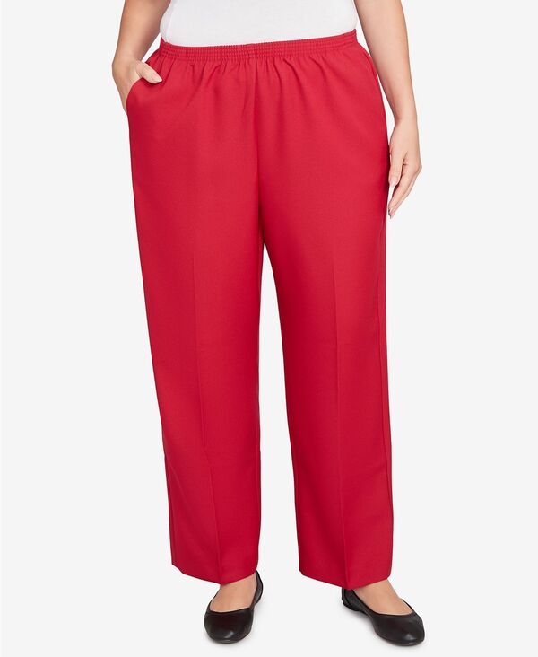 アルフレッド ダナー レディース ボトムス カジュアルパンツ プラスサイズ パンツ Alfred Dunner Plus Size Classic Poly Accord Short Length Pants Red レッド