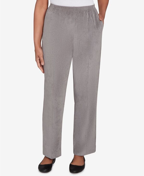 アルフレッド ダナー レディース ボトムス カジュアルパンツ コーデュロイ プラスサイズ パンツ Alfred Dunner Plus Size Classic Corduroy Elastic Waist Short Length Pants Grey グレー