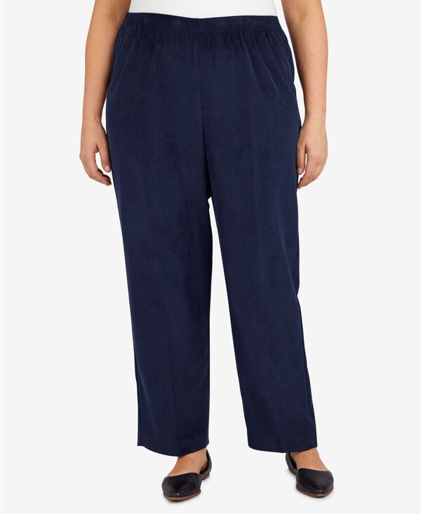 アルフレッド ダナー レディース ボトムス カジュアルパンツ コーデュロイ プラスサイズ パンツ Alfred Dunner Plus Size Classic Corduroy Elastic Waist Short Length Pants Navy ネイビー