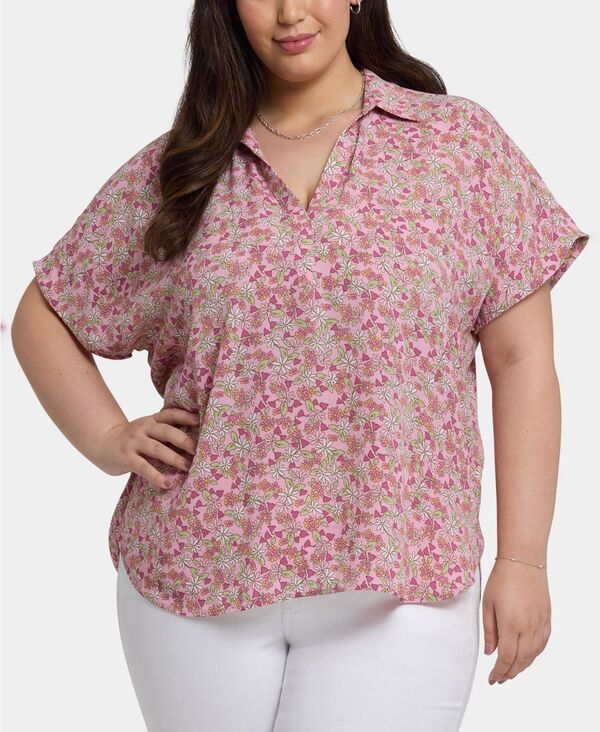 エヌワイディージェイ レディース トップス シャツ プラスサイズ NYDJ Plus Size Becky Short Sleeve Pullover Top Gloria's Garden 15,036円