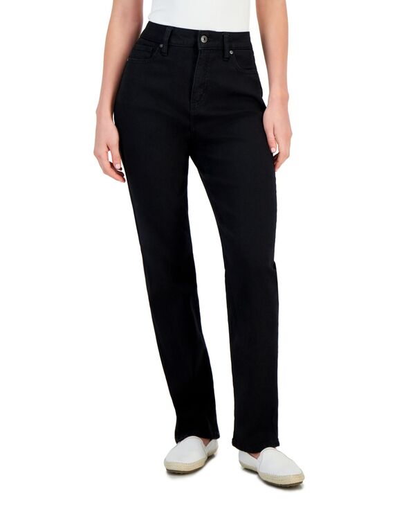 スタイルアンドコー レディース ボトムス デニムパンツ ジーンズ Style & Co Women's High Rise Straight-Leg Jeans Regular Short and Long Lengths 2PS-28W Deep Black ブラック