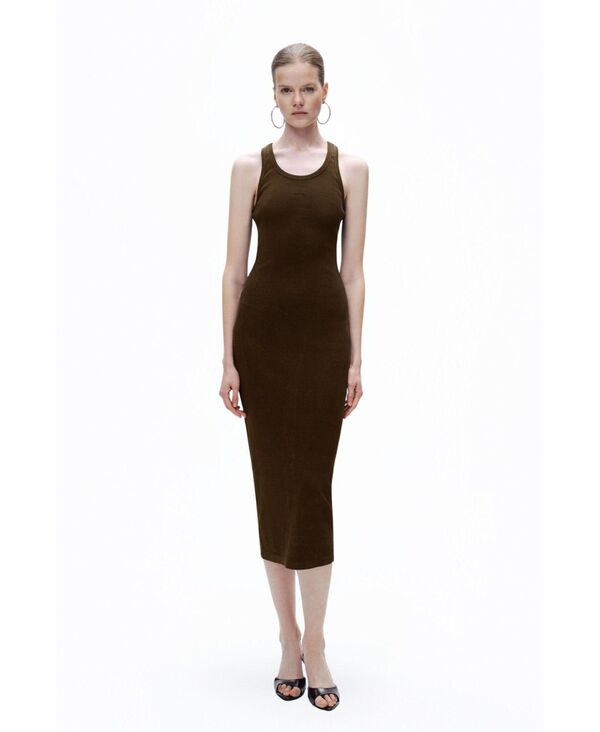 ノクチューン レディース トップス ワンピース マキシワンピース プリント マキシ NOCTURNE Women's Printed Detail Maxi Dress Dark brown ブラウン｜ReVida 店