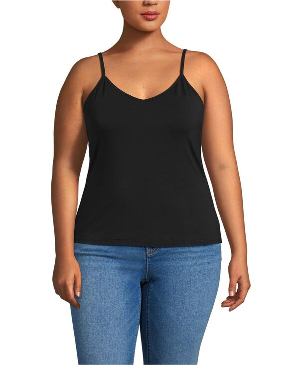 ランズエンド レディース トップス シャツ Vネック プラスサイズ Lands' End Women's Plus Size Cooling V-neck Camisole Black ブラック