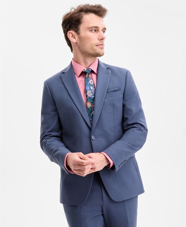 バースリー メンズ アウター ジャケット・ブルゾン ウール ジャケット Bar III Men's Slim-Fit Wool-Blend Suit Separate Jacket Blue ブルー