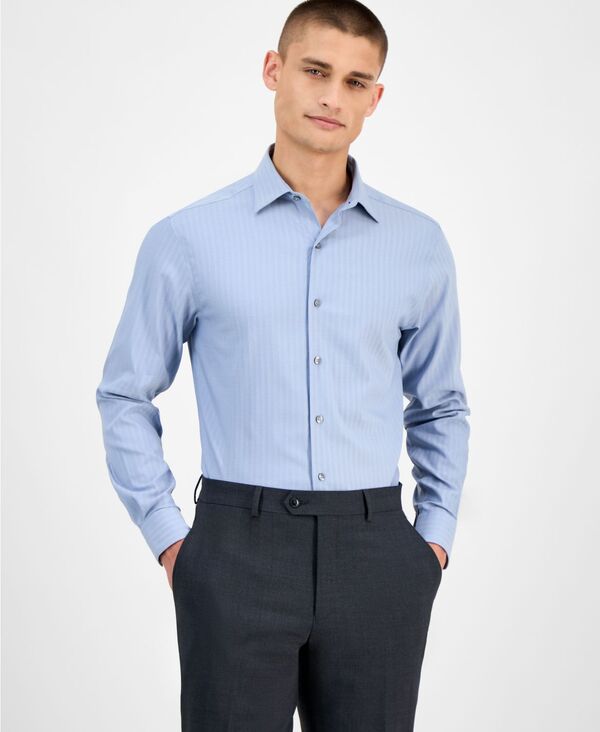 アルファニ メンズ トップス プルオーバー Alfani Men\u0027s Slim-Fit Herringbone Dress Shirt Quiet Harbor