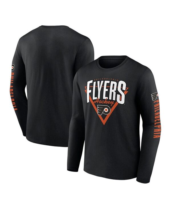 ファナティクス メンズ トップス Tシャツ Fanatics Men's Black Philadelphia Flyers Headline Long Sleeve T-Shirt Black ブラック