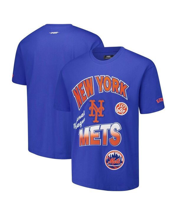 プロスタンダード メンズ トップス Tシャツ Pro Standard Men's Royal New York Mets Turn It Up Dropped Shoulder T-Shirt Royal
