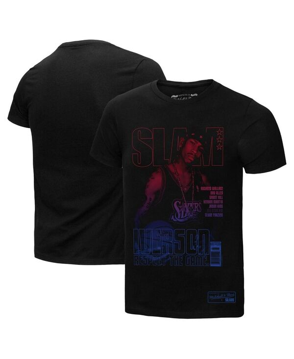 ミッチェル&ネス メンズ トップス Tシャツ Mitchell & Ness Men'sAllen Iverson Black Philadelphia 76ers SLAM Gradient T-Shirt Black ブラック