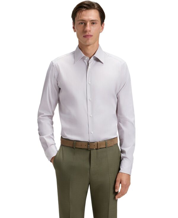 ヒューゴボス メンズ トップス シャツ コットン Hugo Boss Men's Italian-Made Cotton Blend Dress Shirt Dark Beige ベージュ|ReVida 店