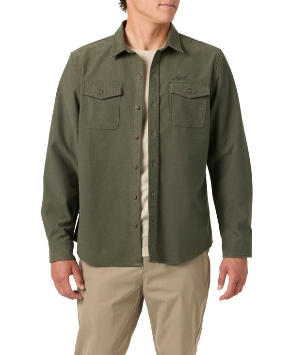 オニール メンズ トップス プルオーバー O\u0027Neill Men\u0027s Unified Overshirt Dark olive オリーブ カジュアルシャツ-メンズファッション