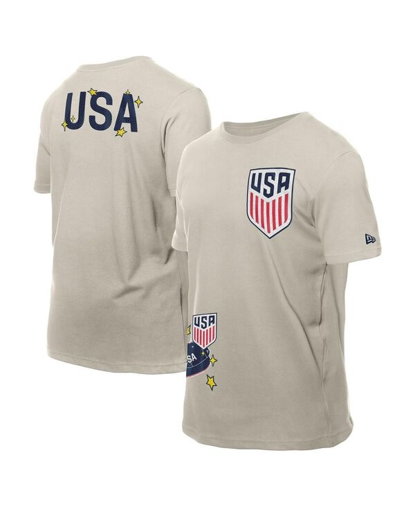 ニューエラ メンズ トップス Tシャツ ロゴ New Era Men's Light Beige USMNT Logo Select T-Shirt Light Beige ベージュ