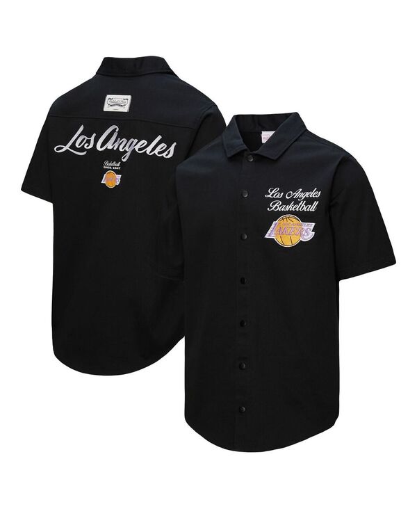 ミッチェル&ネス メンズ トップス シャツ Mitchell & Ness Men's Black Los Angeles Lakers Hardwood Classics Camp Shirt Black ブラック