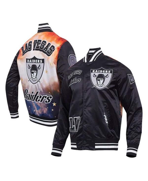 プロスタンダード メンズ アウター ジャケット・ブルゾン サテン ジャケット Pro Standard Men's Black Las Vegas Raiders Sublimated Satin Full-Snap Jacket Black ブラック