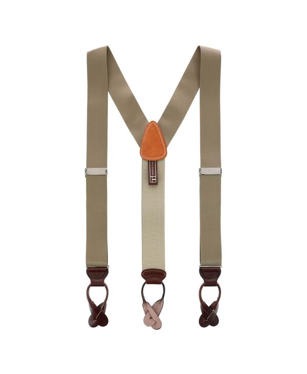 トラファルガー メンズ アクセサリー ベルト ナイロン TRAFALGAR Men's Hudson Nylon Button End Suspenders Dark Khaki カーキ