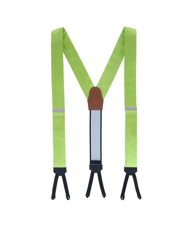 トラファルガー メンズ アクセサリー ベルト シルク TRAFALGAR Men's Sutton Solid Color Silk Formal End Suspenders Light green グリーン
