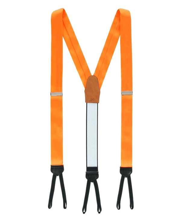 トラファルガー メンズ アクセサリー ベルト シルク TRAFALGAR Men's Sutton Solid Color Silk Formal End Suspenders Pumpkin