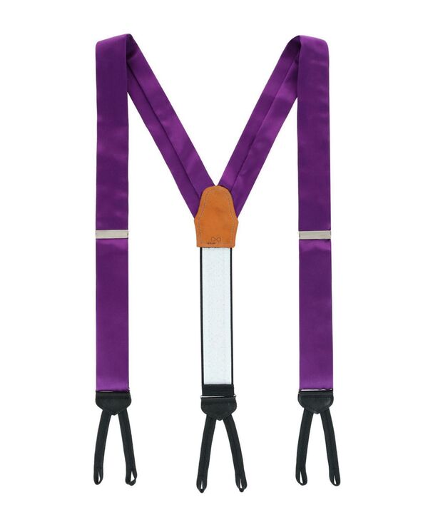 トラファルガー メンズ アクセサリー ベルト シルク TRAFALGAR Men's Sutton Solid Color Silk Formal End Suspenders Purple パープル