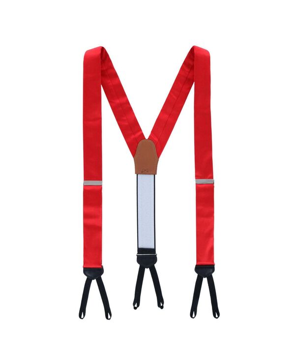 トラファルガー メンズ アクセサリー ベルト シルク TRAFALGAR Men's Sutton Solid Color Silk Formal End Suspenders Red レッド