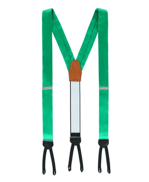 トラファルガー メンズ アクセサリー ベルト シルク TRAFALGAR Men's Sutton Solid Color Silk Formal End Suspenders Royal green グリーン