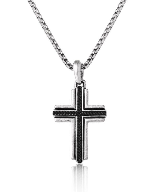 ラッキーブランド メンズ アクセサリー ネックレス・チョーカー・ペンダントトップ レース Lucky Brand Cross Pendant Necklace Black silver ブラック
