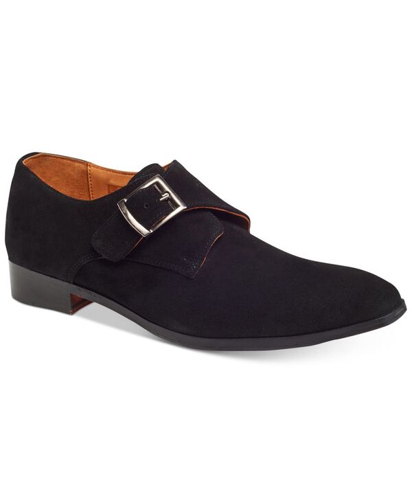 カルロスサンタナ メンズ シューズ スリッポン・ローファー モンク ローファー Carlos by Carlos Santana Men's Freedom Single Monk-Strap Loafers Black Suede ブラック