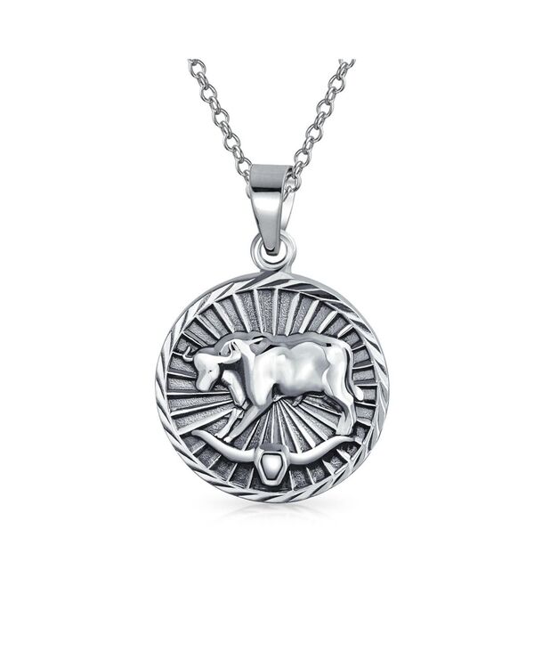 ブリング メンズ アクセサリー ネックレス・チョーカー・ペンダントトップ レース Bling Jewelry Taurus Zodiac Sign Astrology Horoscope Round Medallion Pendant For Women Necklace Sterling Silver シルバー