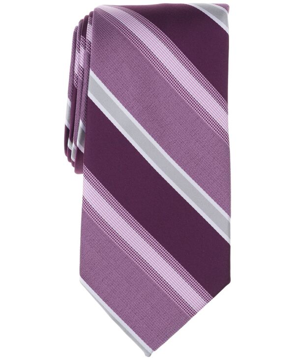 ペリーエリス メンズ アクセサリー ネクタイ Perry Ellis Portfolio Perry Ellis Men's Korrine Stripe Tie Orchid ストライプ|ReVida 店