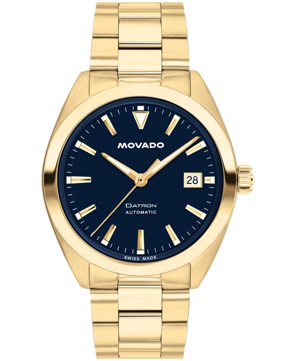 モバド メンズ アクセサリー 腕時計 Tシャツ Movado Men's Datron Swiss Automatic Ionic Plated Light Gold Steel Watch 39mm Gold-Tone ゴールド｜ReVida 店