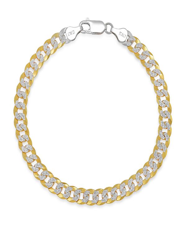 スティールタイム レディース アクセサリー ブレスレット・バングル・アンクレット STEELTIME Unisex Two-Tone Sterling Silver and 18K Gold Plated Diamond Cut Curb Link Bracelet Two Tone ゴールド