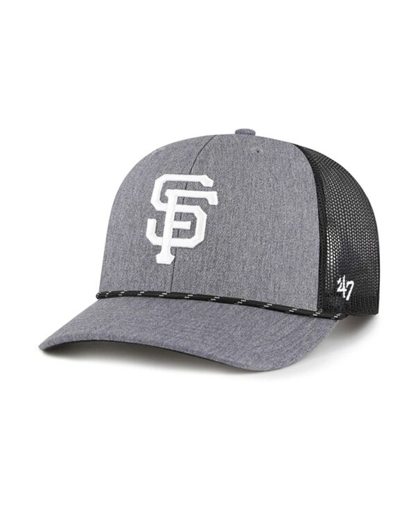 47 ブランド メンズ アクセサリー 帽子 '47 Brand Men's Charcoal San Francisco Giants Carbon Rope Trucker Adjustable Hat Charcoal チャコール｜ReVida 店