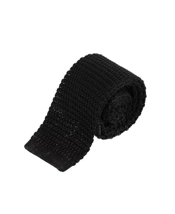 トラファルガー メンズ アクセサリー ネクタイ シルク ニット TRAFALGAR Men's Zion Knit Silk Solid Colored Necktie Black ブラック
