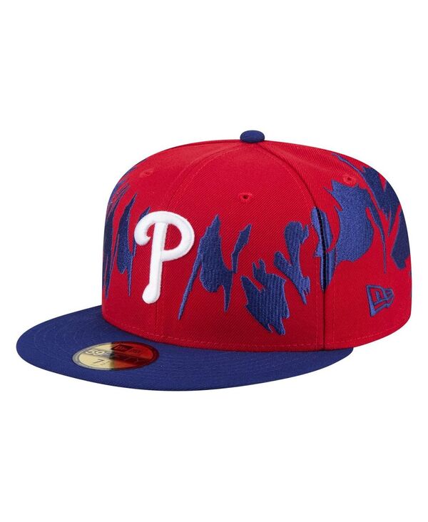 ニューエラ メンズ アクセサリー 帽子 New Era Men's Red/Royal Philadelphia Phillies Retro Pattern 59FIFTY Fitted Hat Red Royal レッド