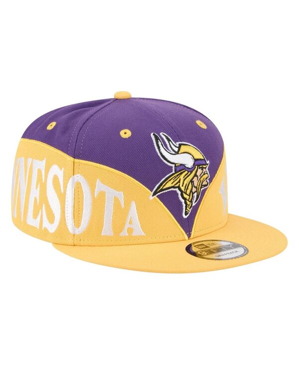 ニューエラ メンズ アクセサリー 帽子 New Era Men's Purple/Gold Minnesota Vikings Split 9FIFTY Snapback Hat Purple Gold パープル