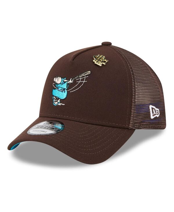 ニューエラ メンズ アクセサリー 帽子 New Era Men's Brown San Diego Padres 2025 Big League Chew A-Frame 9FORTY Adjustable Trucker Hat Brown ブラウン