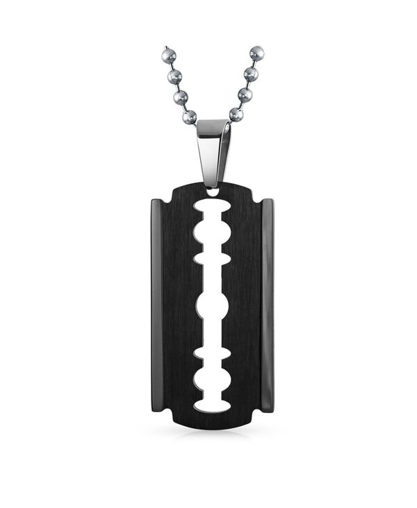 ブリング メンズ アクセサリー ネックレス・チョーカー・ペンダントトップ Bling Jewelry Hip Hop Biker Jewelry Goth Punk Rock Large Razor Blade Dog Tag Pendant Ne... 7,186円