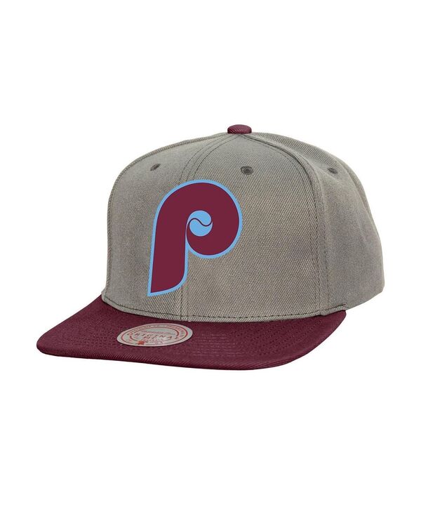 ミッチェル&ネス メンズ アクセサリー 帽子 Mitchell & Ness Men's Gray Philadelphia Phillies Cooperstown Collection Basic Flip Snapback Hat Gray グレー