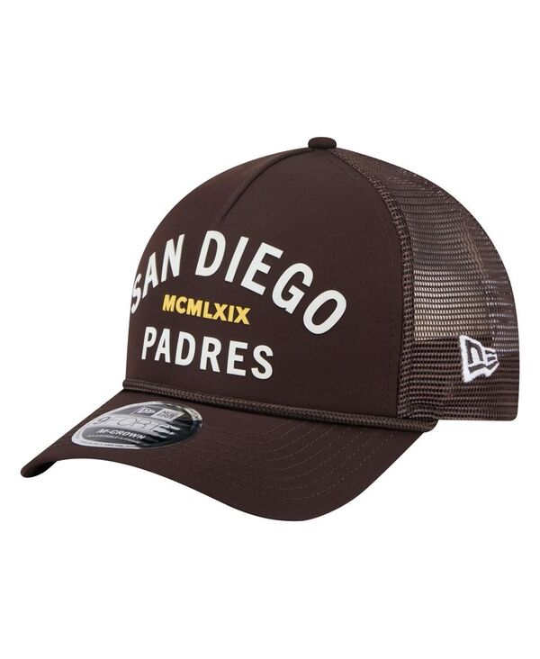ニューエラ メンズ アクセサリー 帽子 ミニ New Era Men's Dark Brown San Diego Padres Minimalist 9FORTY A-Frame Adjustable Hat Dark Brown ブラウン｜ReVida 店