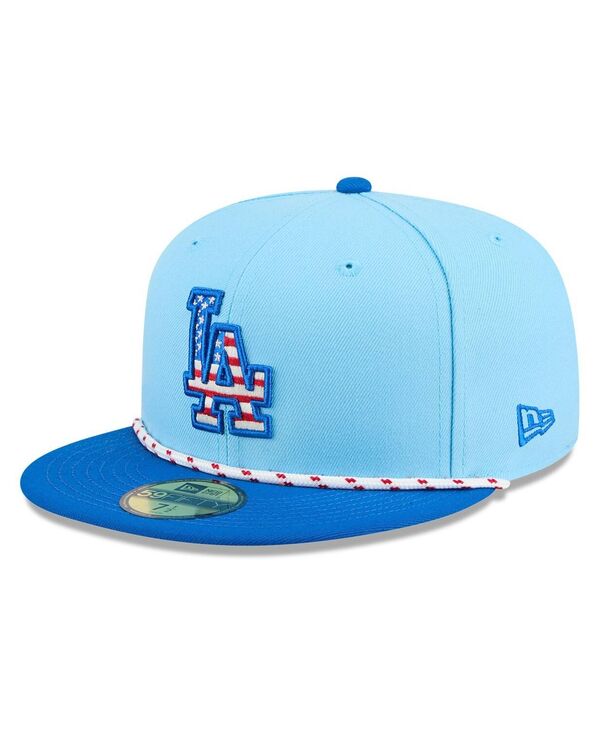 ニューエラ メンズ アクセサリー 帽子 New Era Men's Light Blue/Blue Los Angeles Dodgers 2025 Fourth of July 59FIFTY Fitted Hat Light blue ブルー
