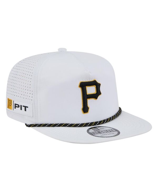 ニューエラ メンズ アクセサリー 帽子 New Era Men's White Pittsburgh Pirates Perforated Golfer Snapback Hat White ホワイト