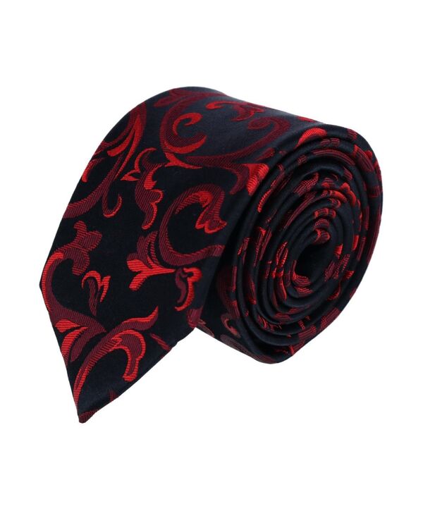 トラファルガー メンズ 付属品 タイ トール 地絹 TRAFALGAR Big \u0026 Tall Christian the Romantic Brocade Silk Necktie Red 赤いこと
