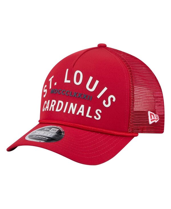 ニューエラ メンズ アクセサリー 帽子 ミニ New Era Men'sRed St. Louis Cardinals Minimalist 9FORTY A-Frame Adjustable Hat Red レッド｜ReVida 店
