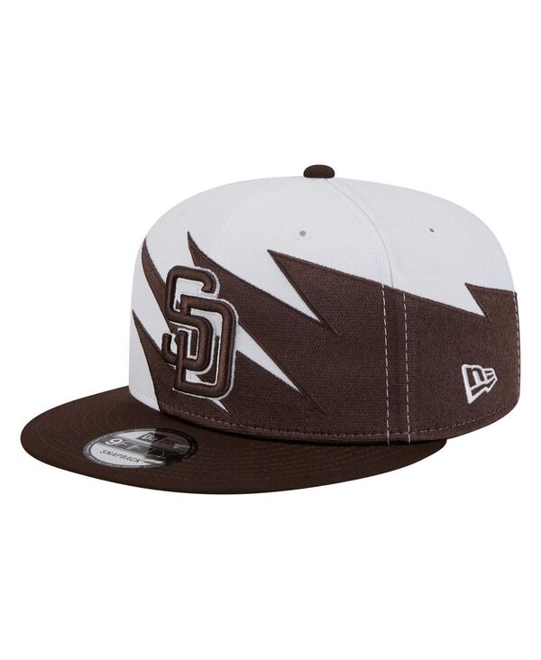 ニューエラ メンズ アクセサリー 帽子 New Era Men's Brown/White San Diego Padres Jagged 9FIFTY Snapback Hat Brown White ホワイト