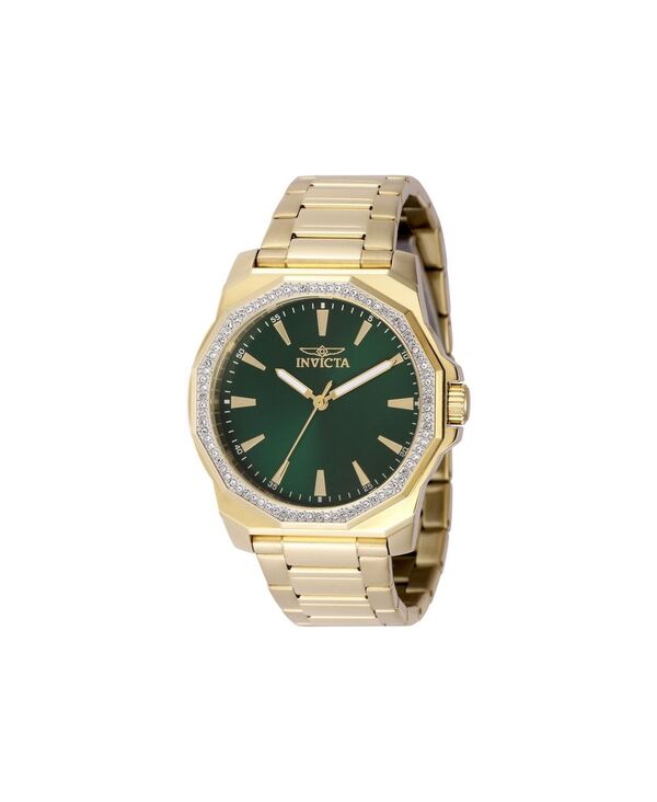 インビクタ メンズ アクセサリー 腕時計 Invicta Men's 49109 Speedway Quartz 3 Hand Green Dial Watch Gold ゴールド|ReVida 店