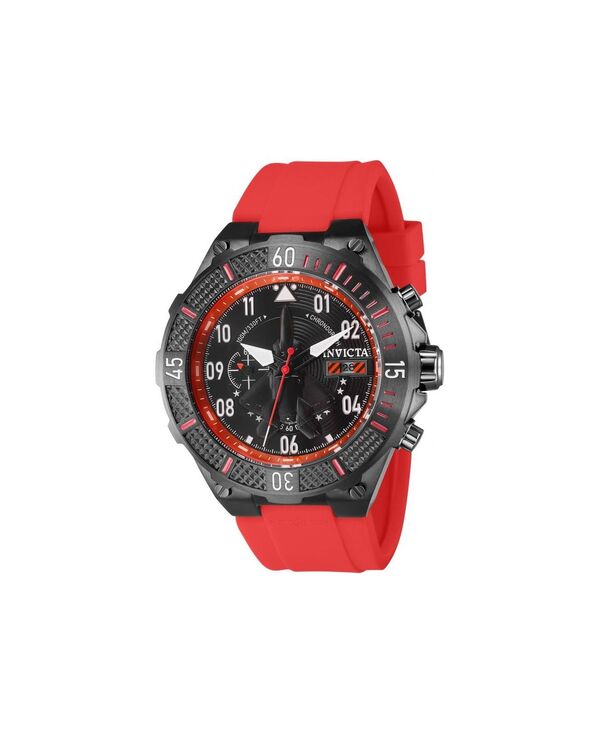 インビクタ メンズ アクセサリー 腕時計 Invicta Men's 39897 Aviator Quartz Multifunction Black Dial Watch Red レッド｜ReVida 店