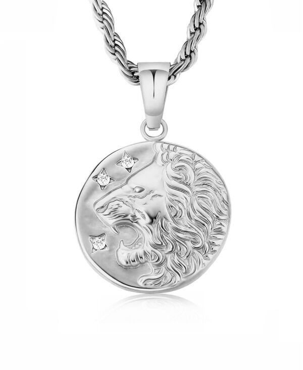 ローナ サットン メンズ アクセサリー ネックレス・チョーカー・ペンダントトップ Tシャツ レース Rhona Sutton Silver Stainless Steel Lion Coin Pendant Necklace Silver シルバー｜ReVida 店