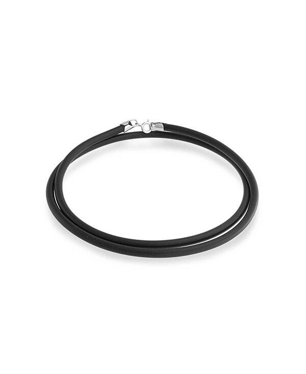 ブリング メンズ アクセサリー ネックレス・チョーカー・ペンダントトップ レース Bling Jewelry Unisex Plain Thin Black Rubber Cord Necklace with .925 Sterling Silver Lobster Claw Clasp - Available in 14 16 18 20 and 24 Inch Lengths Black ブラック