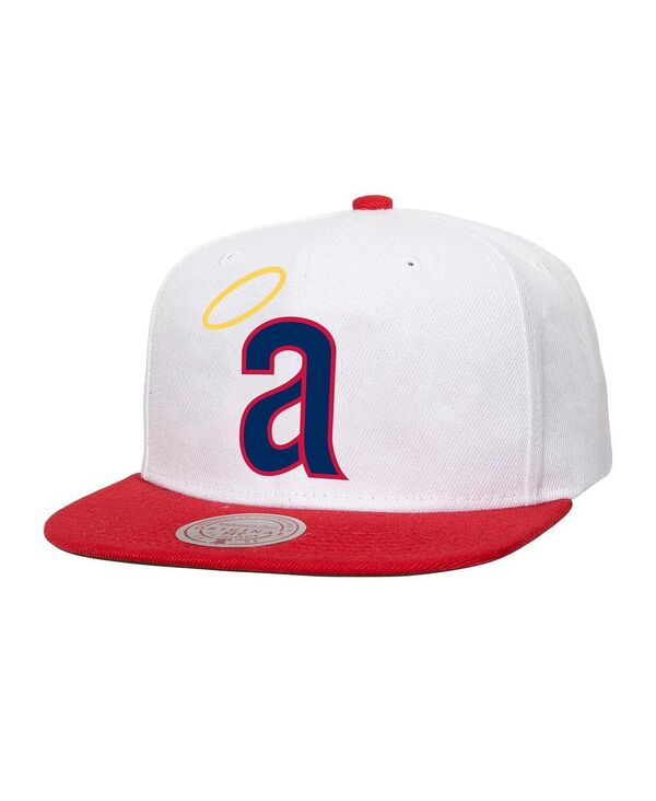 ミッチェル&ネス メンズ アクセサリー 帽子 Mitchell & Ness Men's White California Angels Cooperstown Collection Basic Flip Snapback Hat White ホワイト