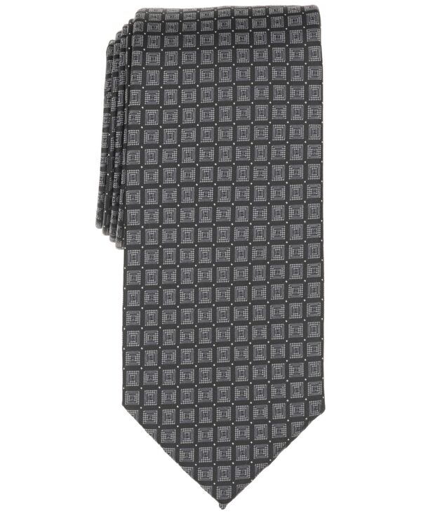 ペリーエリス メンズ 付属物 タイ Perry Ellis Portfolio Men\u0027s Travers Square-Pattern Tie Black 黒いこと スーツ用ファッション小物-バッグ・小物・ブランド雑貨-ネクタイ