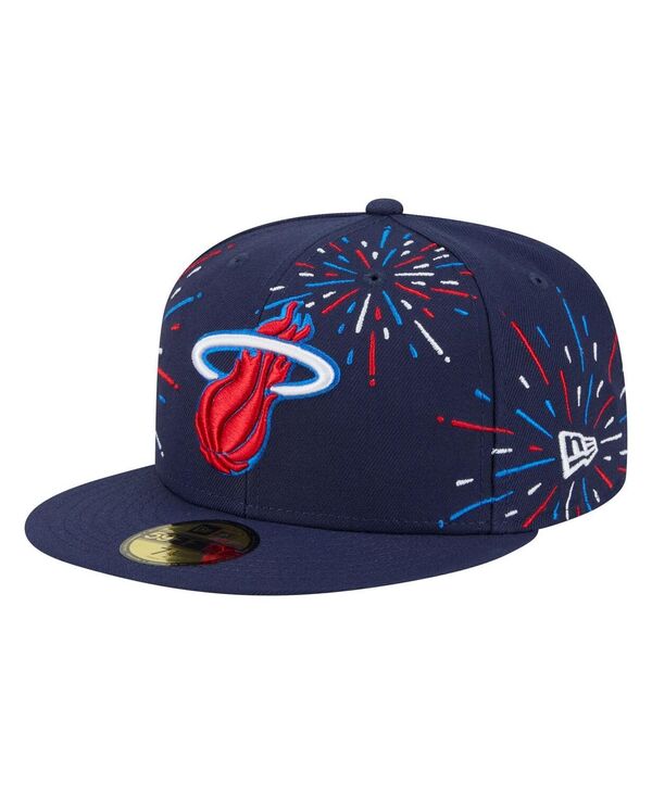 ニューエラ メンズ アクセサリー 帽子 New Era Men's Navy Miami Heat Americana Fireworks 59FIFTY Fitted Hat Navy ネイビー