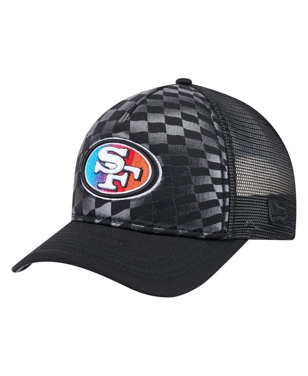 ニューエラ メンズ アクセサリー 帽子 New Era Men's Black San Francisco 49ers Gradient 9FORTY Adjustable Hat Black ブラック｜ReVida 店